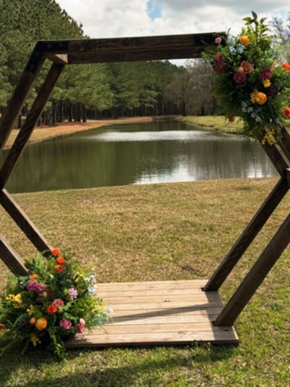 Wedding Floral Arch Decor, Bright Mix Of Blooms & Greens, Used Once, Like New